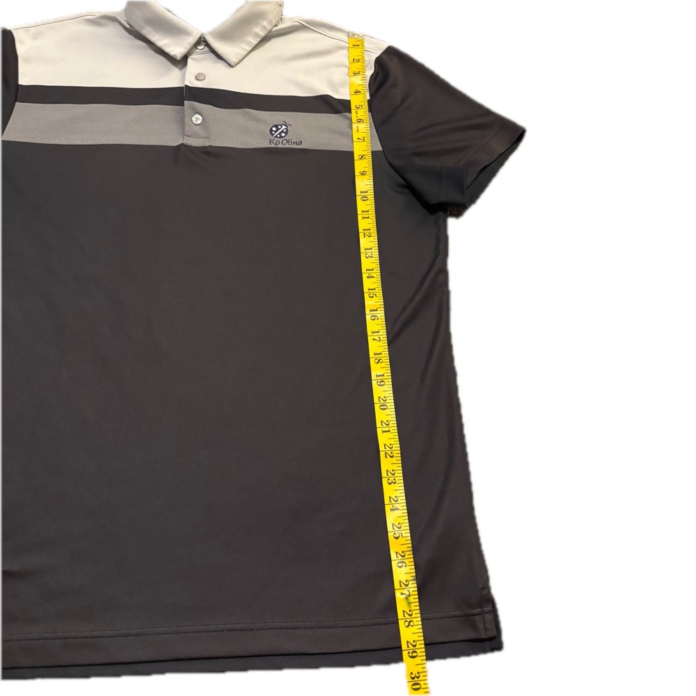 J.Lindeberg Kade Golf Polo Shirt Mens Large Gray Black Ko Olina Regular Fit - Picture 8 of 8